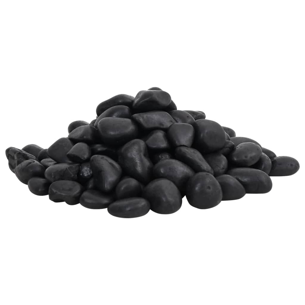 vidaXL Polerowane kamyki, 25 kg, czarne, 2-5 cm
