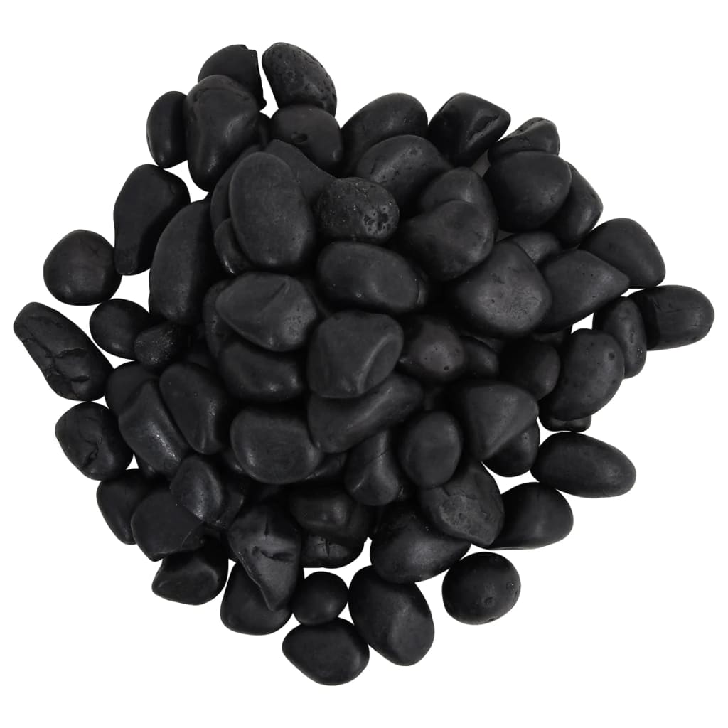 vidaXL Polerowane kamyki, 25 kg, czarne, 2-5 cm