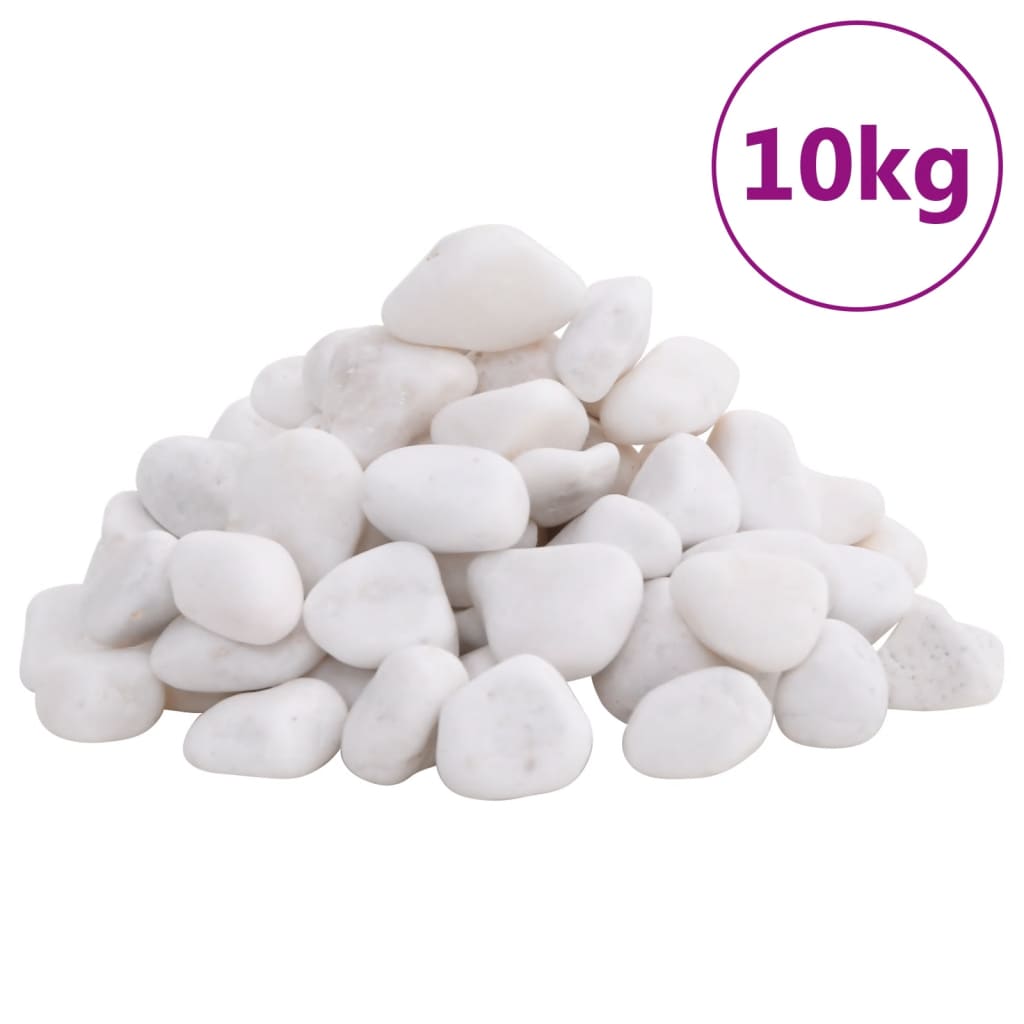 vidaXL Polerowane kamyki, 10 kg, białe, 2-5 cm