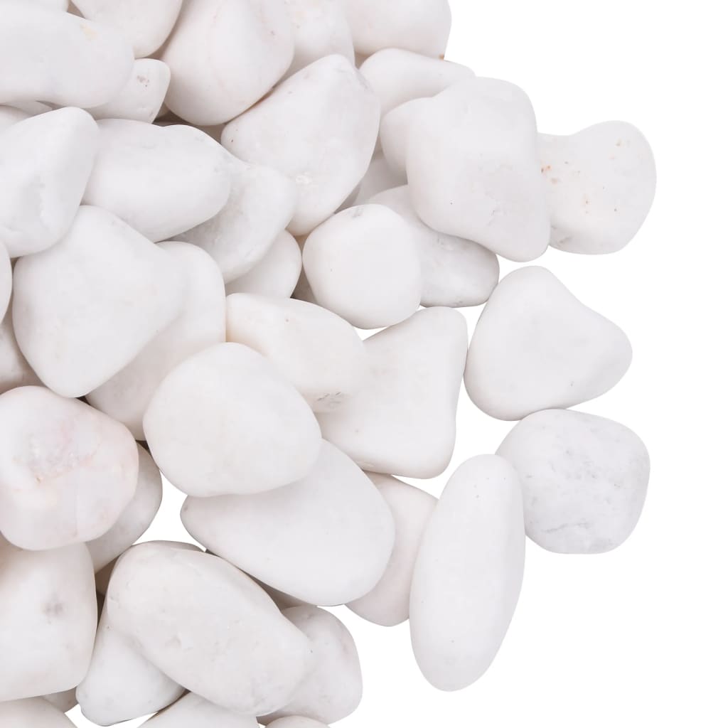 vidaXL Polerowane kamyki, 10 kg, białe, 2-5 cm