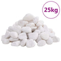 vidaXL Polerowane kamyki, 25 kg, białe, 2-5 cm