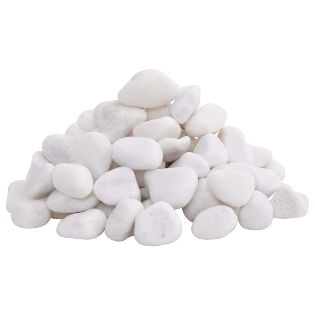 vidaXL Polerowane kamyki, 25 kg, białe, 2-5 cm