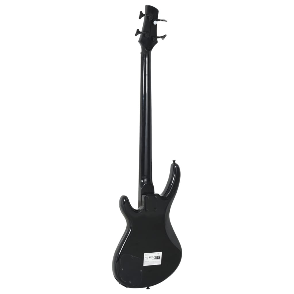 vidaXL Gitara basowa dla początkujących, z torbą, czarna, 4/4, 46"