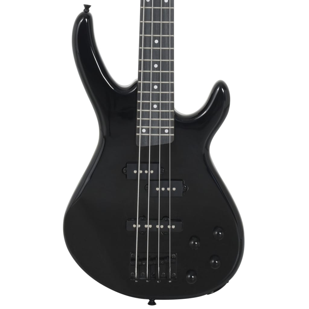 vidaXL Gitara basowa dla początkujących, z torbą, czarna, 4/4, 46"