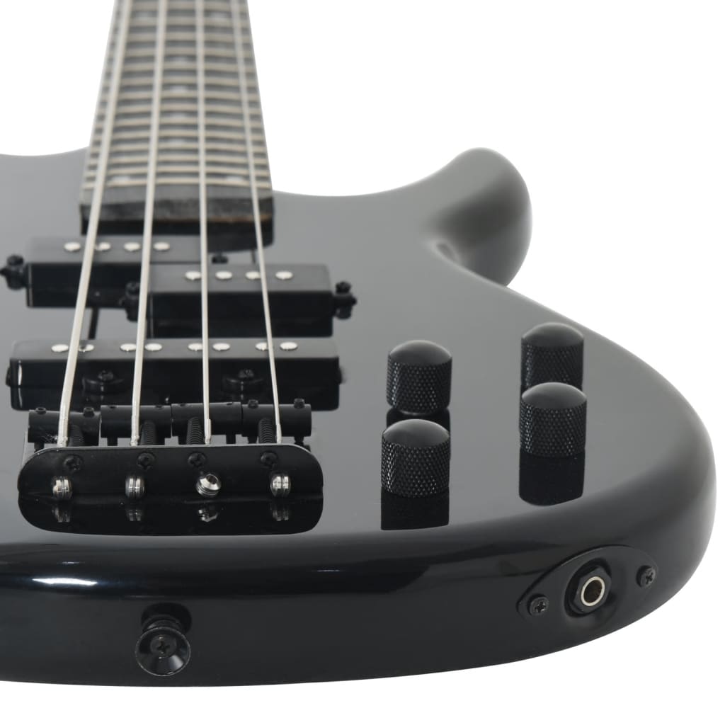 vidaXL Gitara basowa dla początkujących, z torbą, czarna, 4/4, 46"