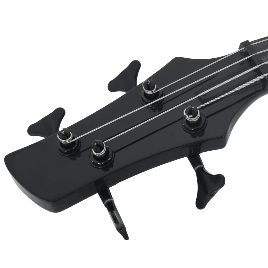vidaXL Gitara basowa dla początkujących, z torbą, czarna, 4/4, 46"