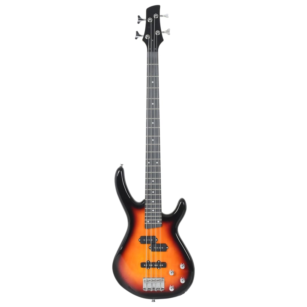 vidaXL Gitara basowa dla początkujących, z torbą, brązowa, 4/4, 46"