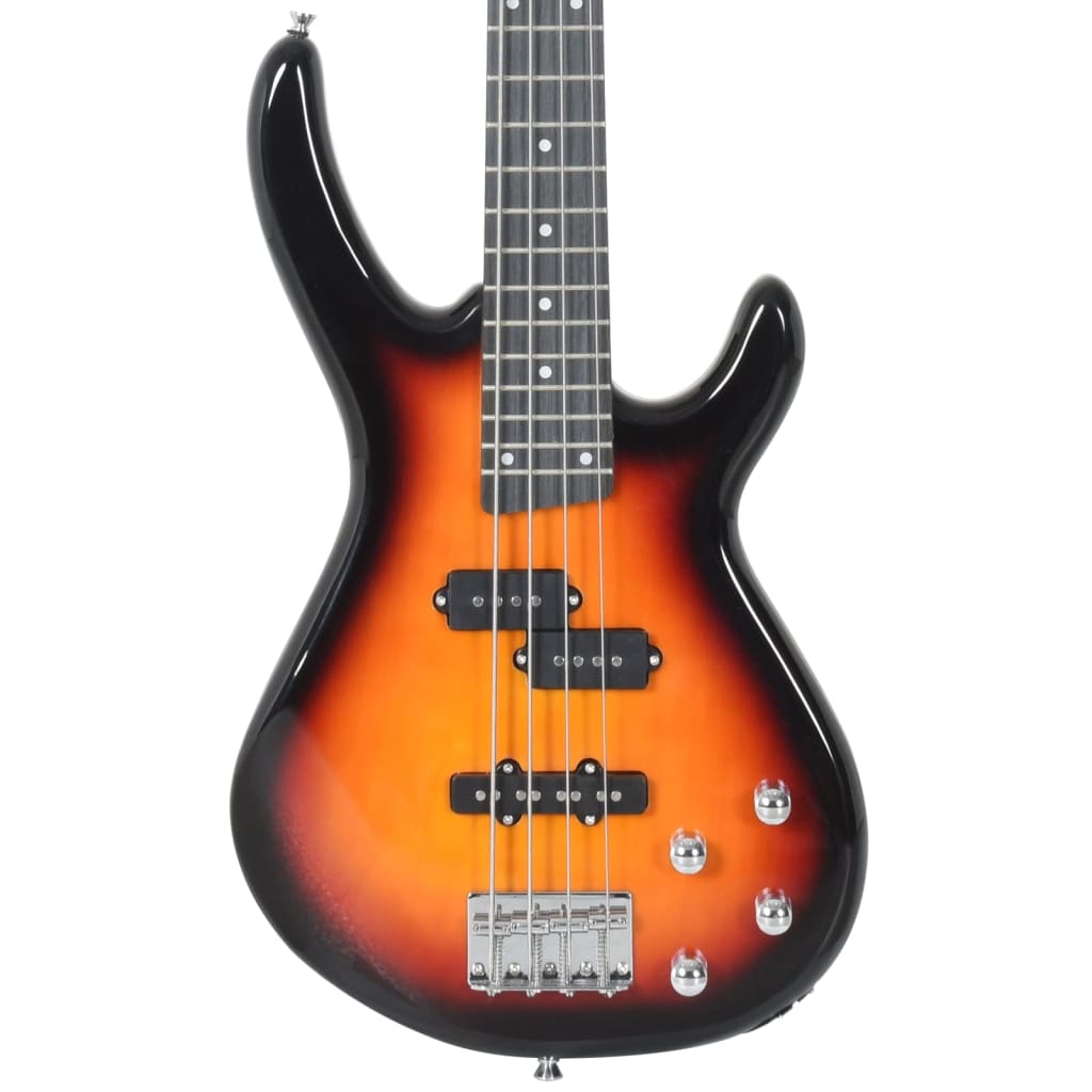 vidaXL Gitara basowa dla początkujących, z torbą, brązowa, 4/4, 46"