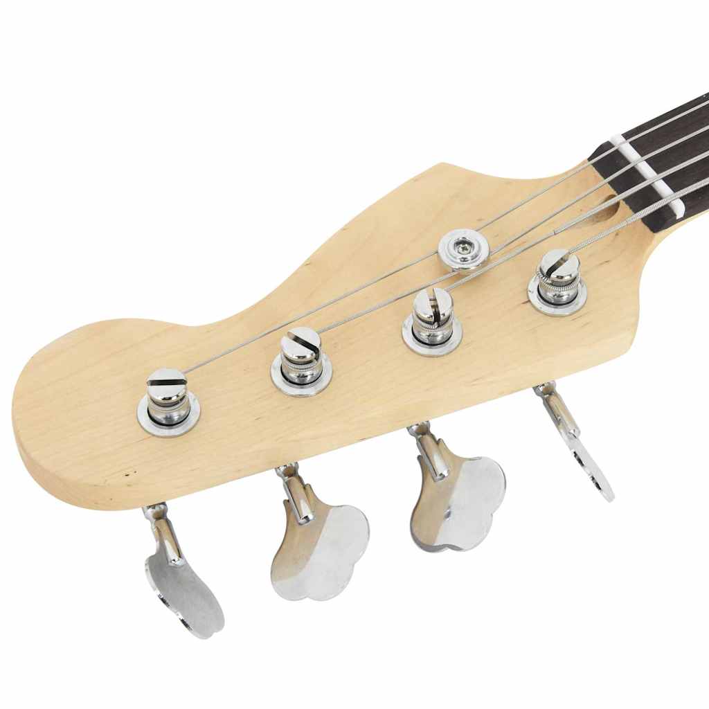 vidaXL Gitara basowa dla początkujących, z torbą brązowo-biała 4/4 46"