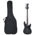 vidaXL Gitara basowa dla początkujących, z torbą, czarna, 4/4, 46"