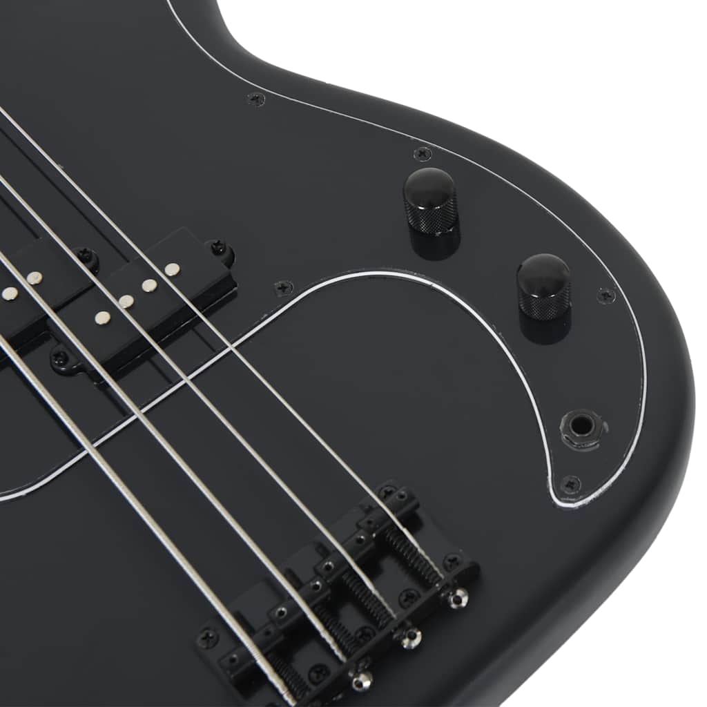 vidaXL Gitara basowa dla początkujących, z torbą, czarna, 4/4, 46"