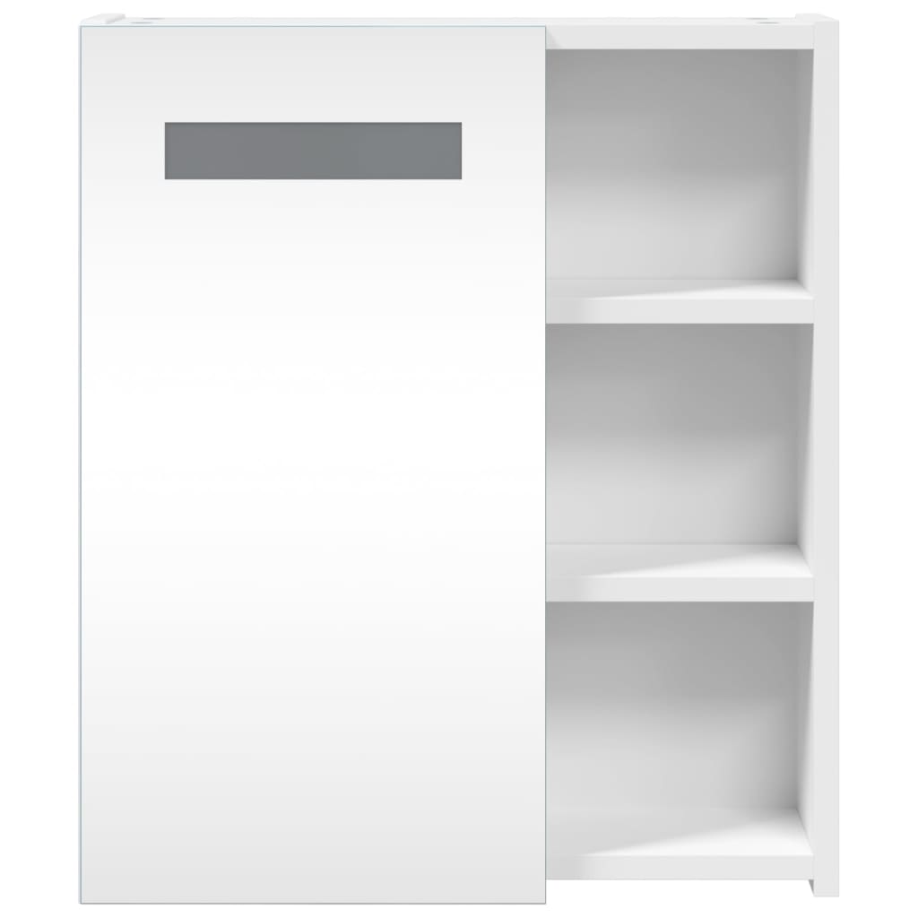 vidaXL Szafka łazienkowa z lustrem i LED, biała, 45x13x52 cm