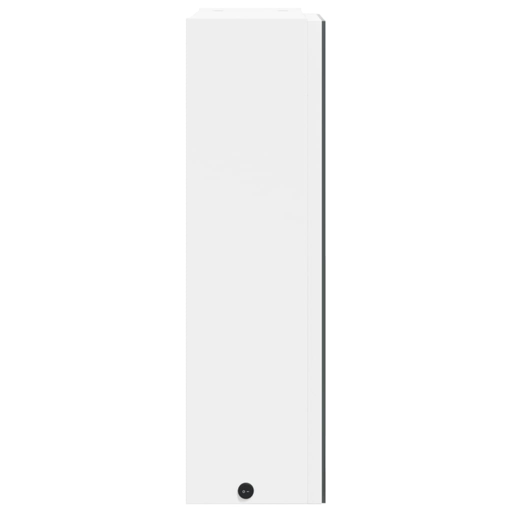 vidaXL Szafka łazienkowa z lustrem i LED, biała, 45x13x52 cm