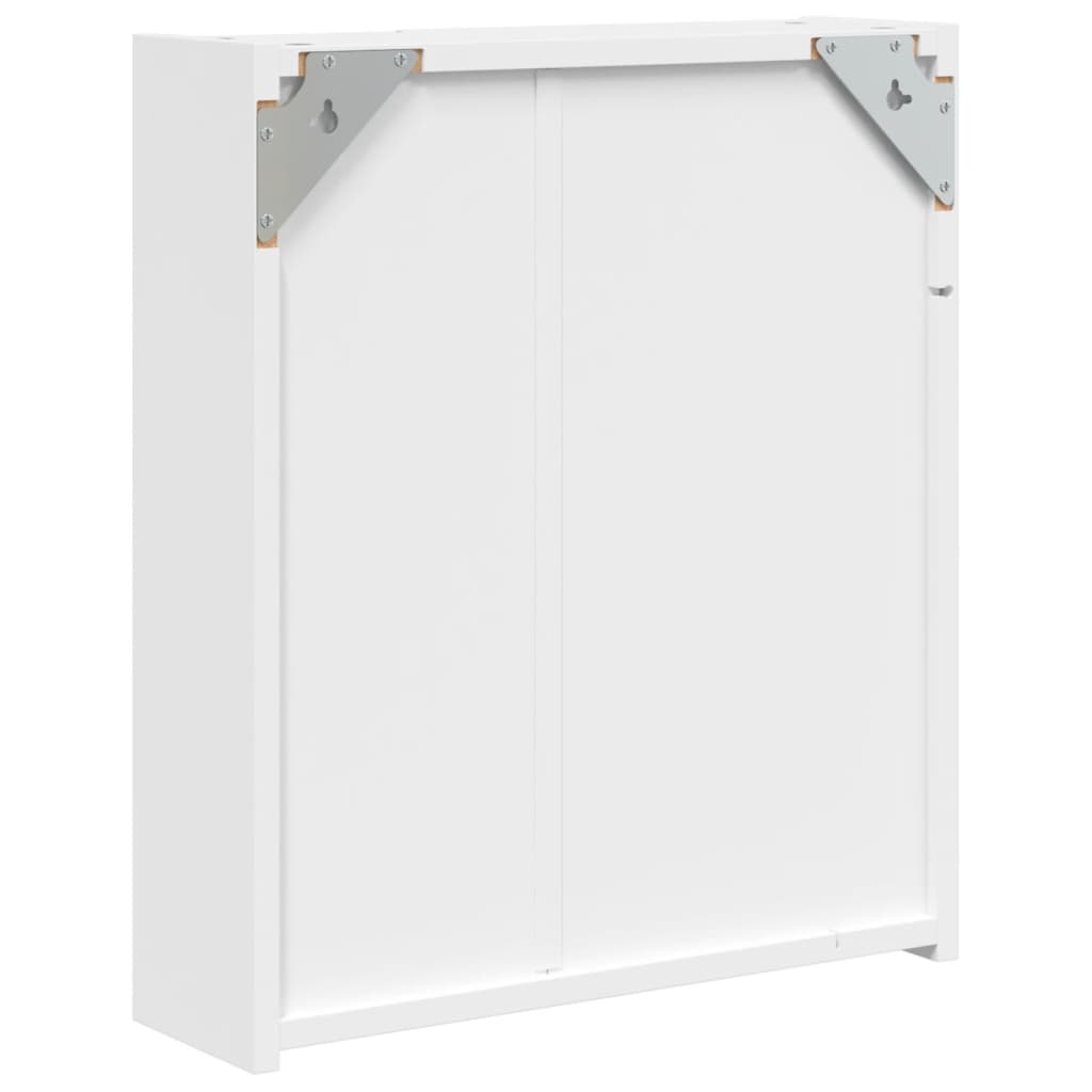 vidaXL Szafka łazienkowa z lustrem i LED, biała, 45x13x52 cm
