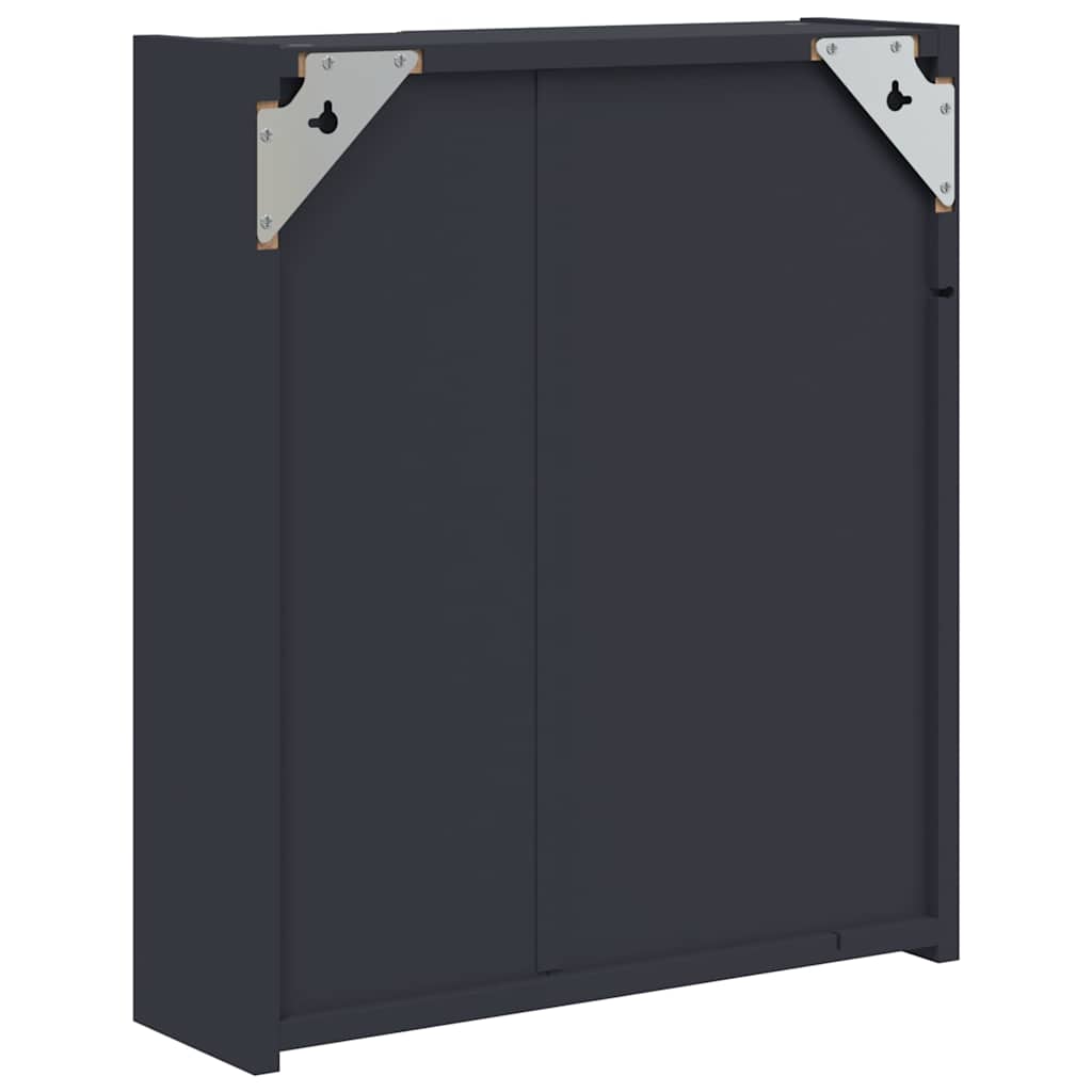 vidaXL Szafka łazienkowa z lustrem i LED, szara, 45x13x52 cm