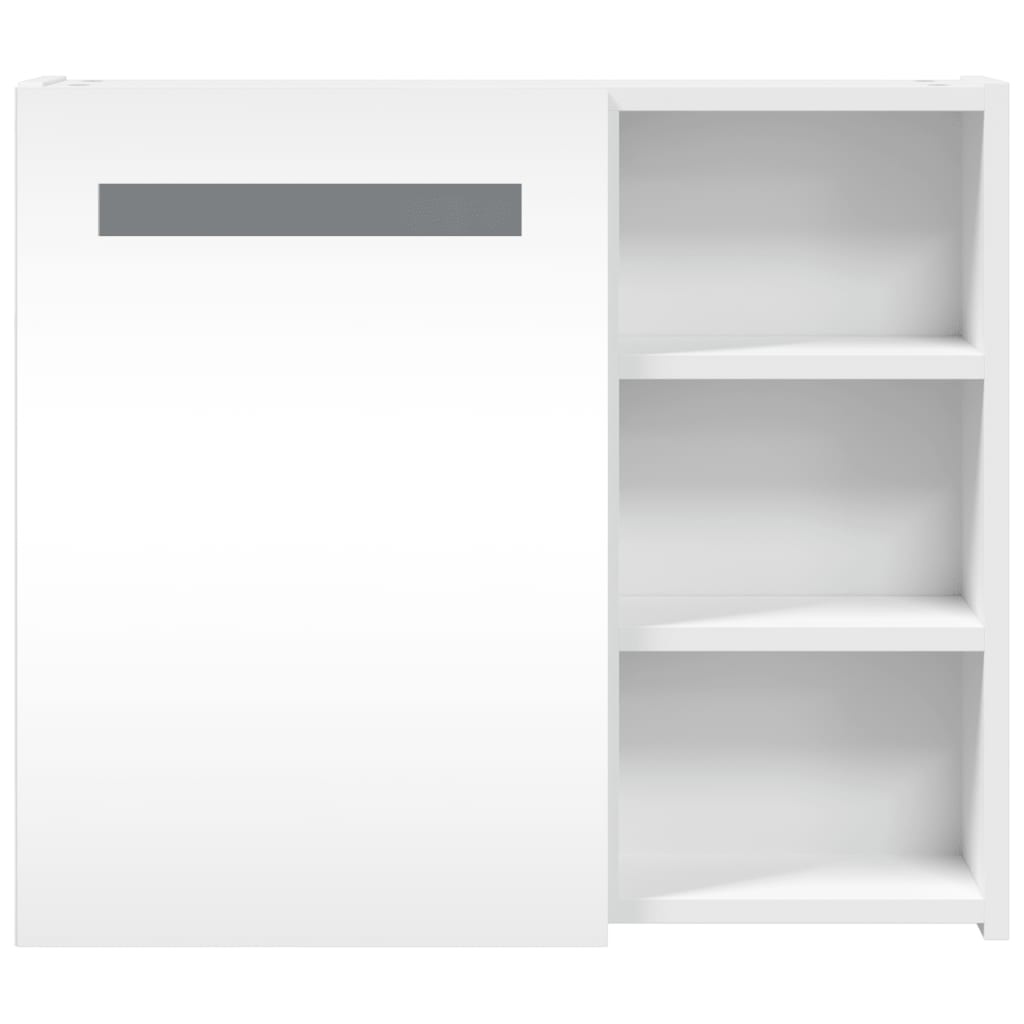 vidaXL Szafka łazienkowa z lustrem i LED, biała, 60x13x52 cm