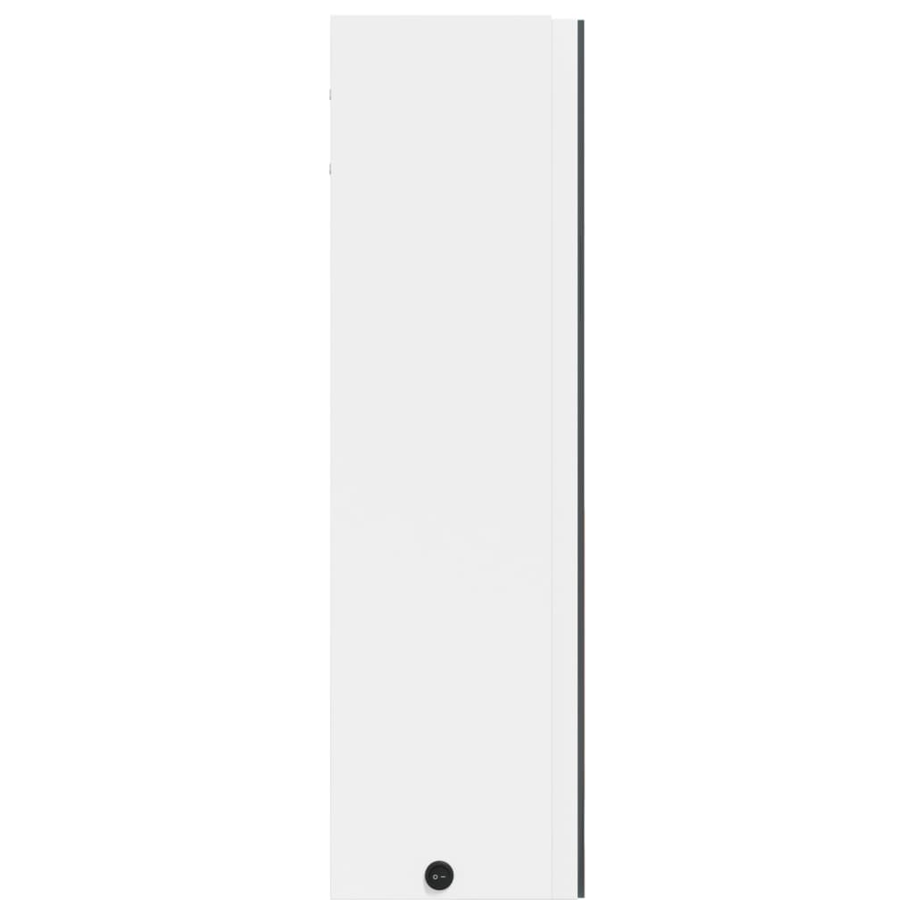 vidaXL Szafka łazienkowa z lustrem i LED, biała, 60x13x52 cm
