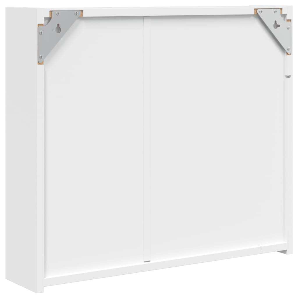 vidaXL Szafka łazienkowa z lustrem i LED, biała, 60x13x52 cm