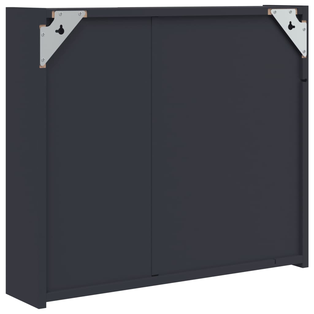 vidaXL Szafka łazienkowa z lustrem i LED, szara, 60x13x52 cm
