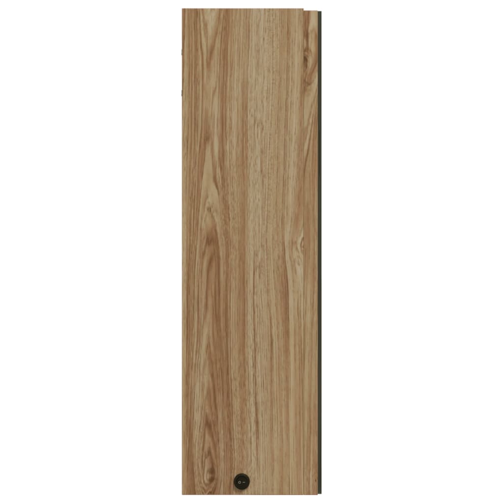 vidaXL Szafka łazienkowa z lustrem i LED, kolor dębu, 60x13x52 cm