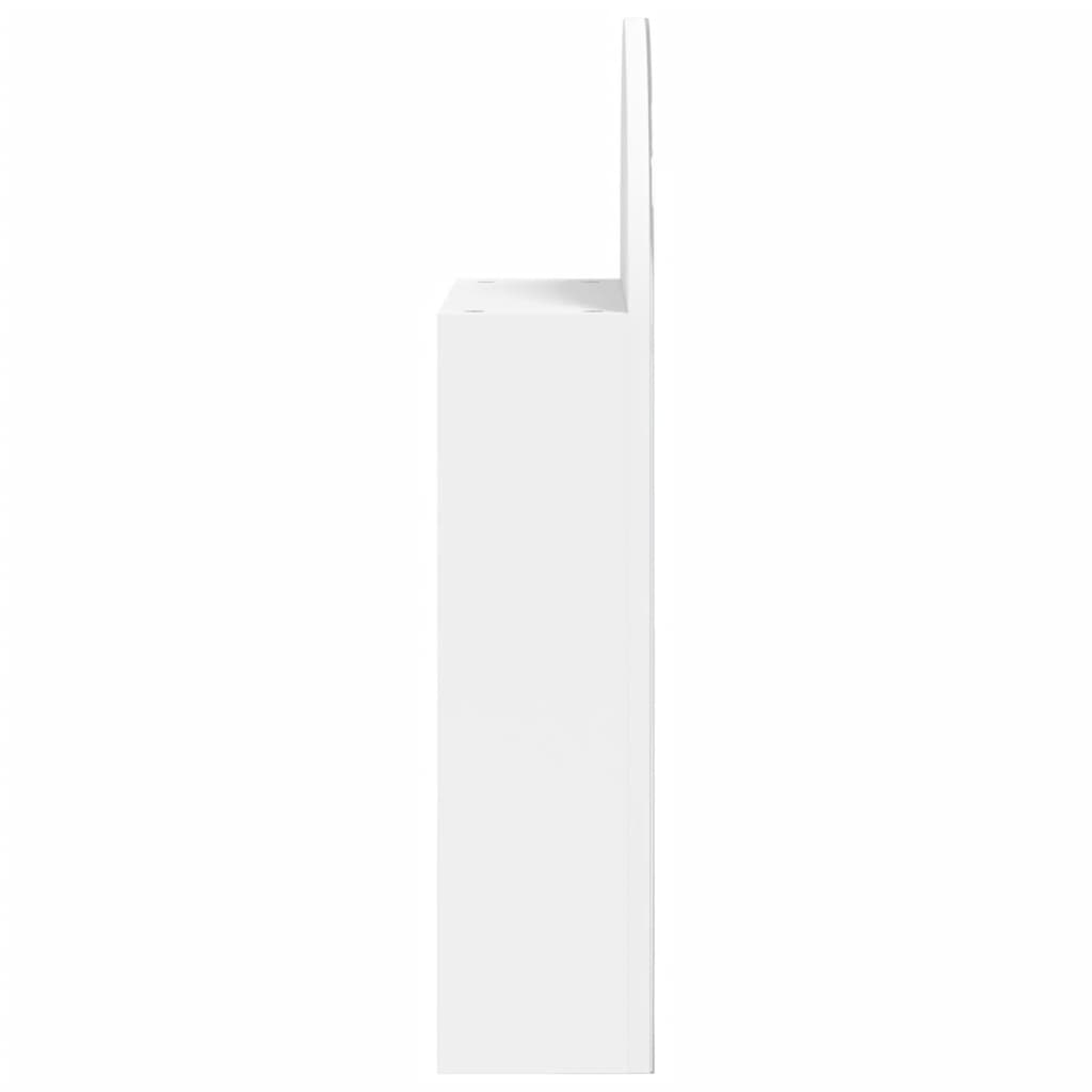 vidaXL Szafka łazienkowa z lustrem i LED, łukowa, biała, 42x13x70 cm