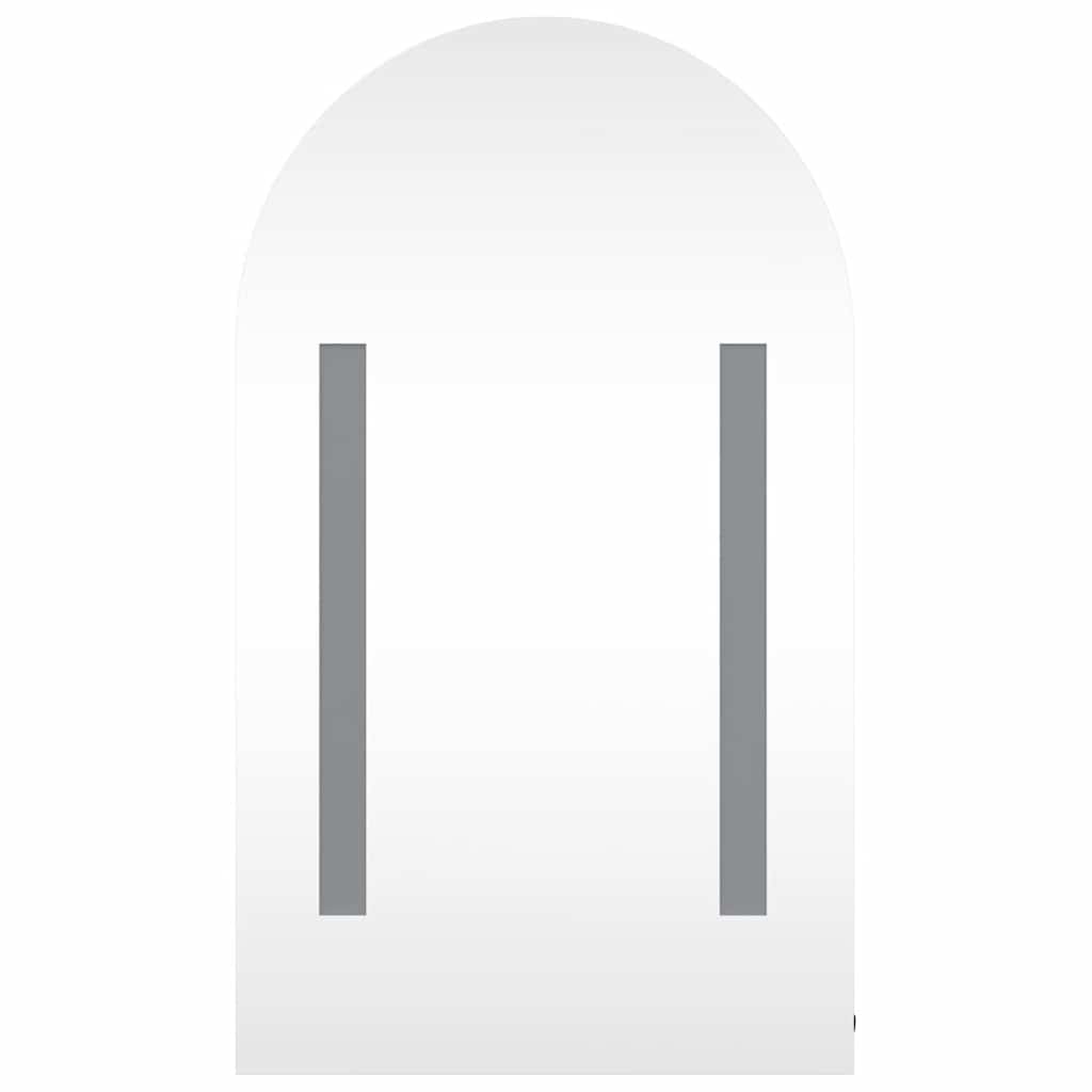 vidaXL Szafka łazienkowa z lustrem i LED, łukowa, czarna, 42x13x70 cm