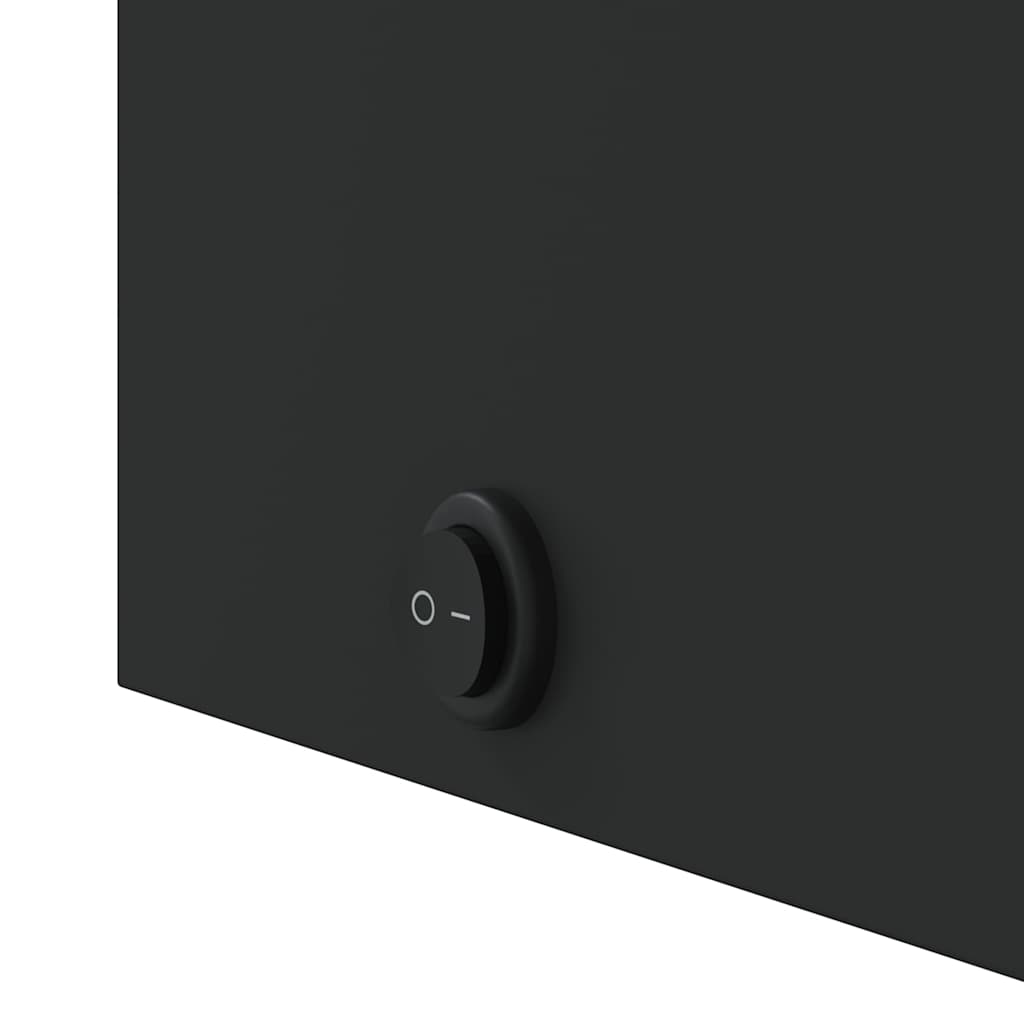 vidaXL Szafka łazienkowa z lustrem i LED, łukowa, czarna, 42x13x70 cm
