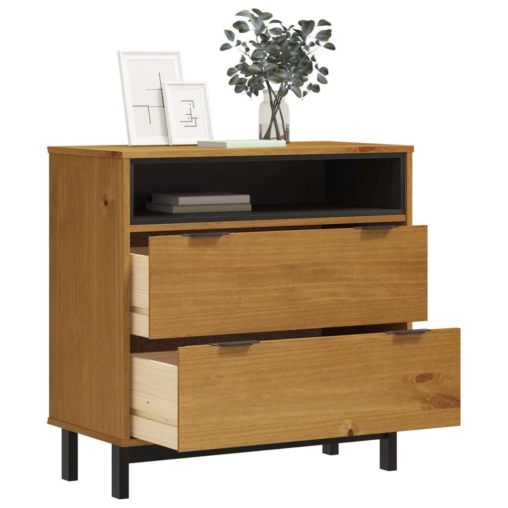 vidaXL Komoda FLAM, 80x40x80 cm, lite drewno sosnowe