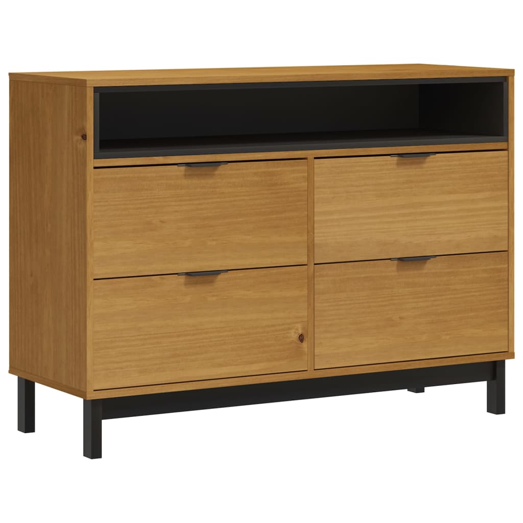 vidaXL Komoda FLAM, 110x40x80 cm, lite drewno sosnowe