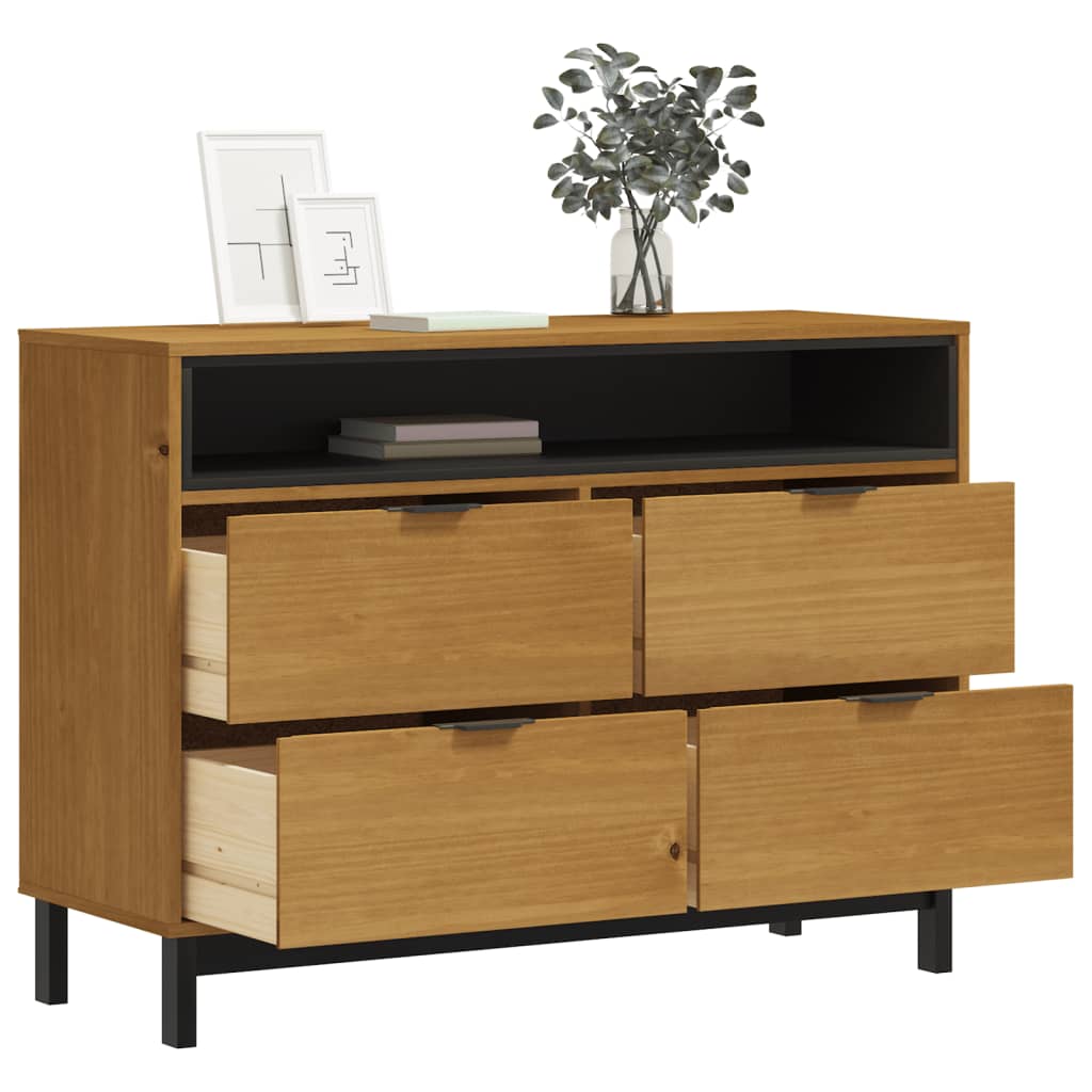 vidaXL Komoda FLAM, 110x40x80 cm, lite drewno sosnowe
