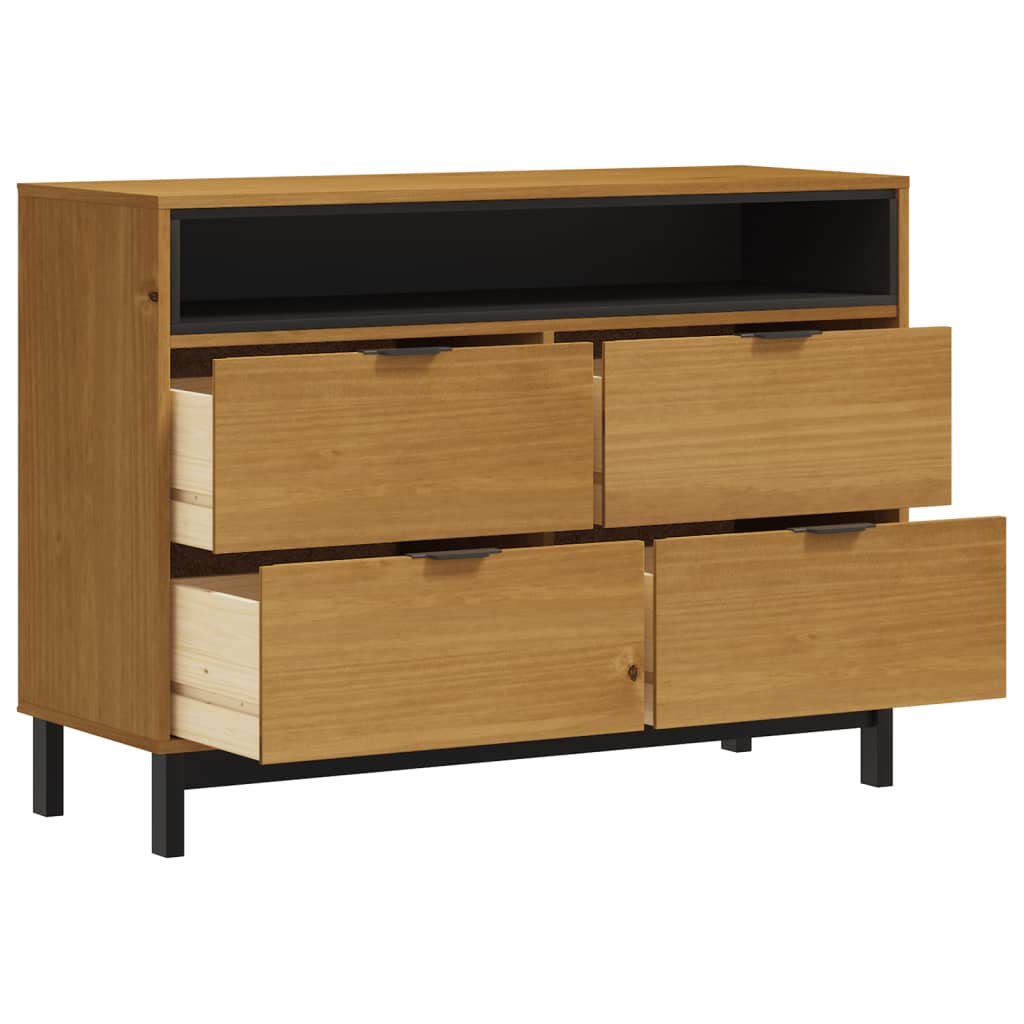 vidaXL Komoda FLAM, 110x40x80 cm, lite drewno sosnowe