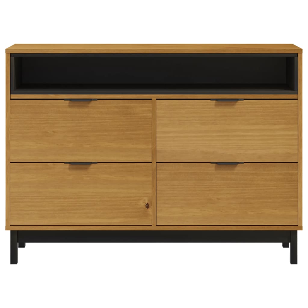 vidaXL Komoda FLAM, 110x40x80 cm, lite drewno sosnowe