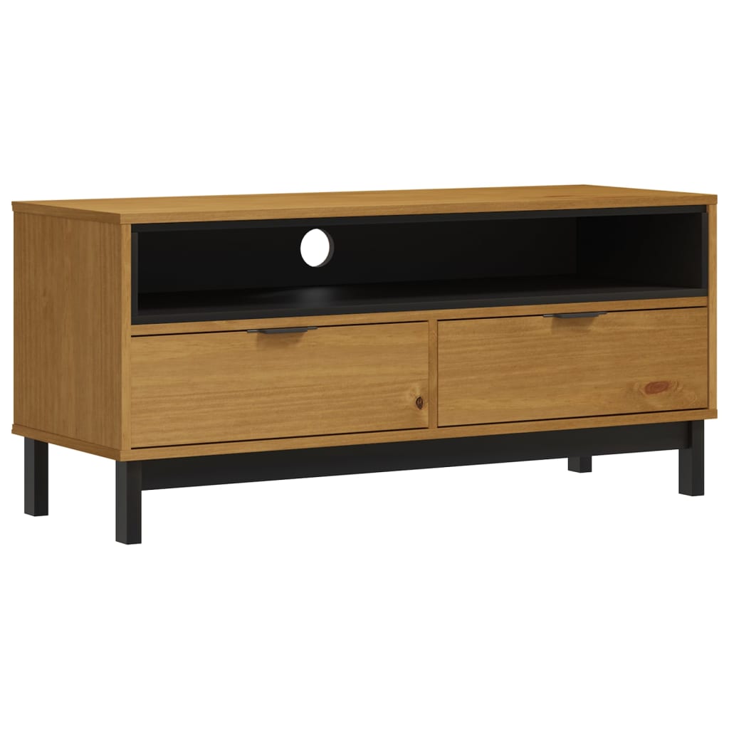 vidaXL Szafka pod TV FLAM, 110x40x50 cm, lite drewno sosnowe
