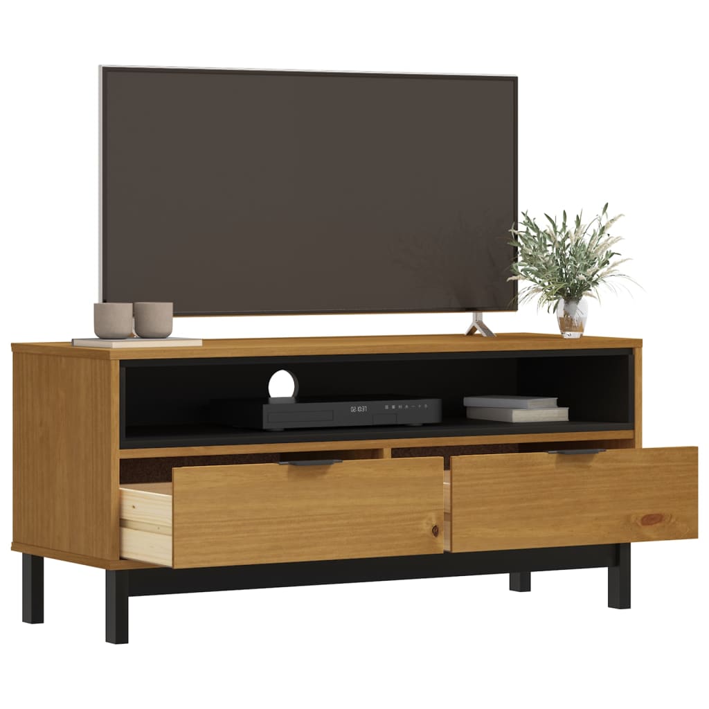 vidaXL Szafka pod TV FLAM, 110x40x50 cm, lite drewno sosnowe