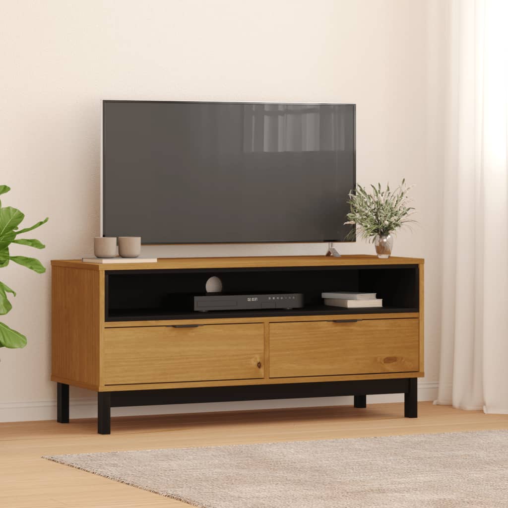 vidaXL Szafka pod TV FLAM, 110x40x50 cm, lite drewno sosnowe