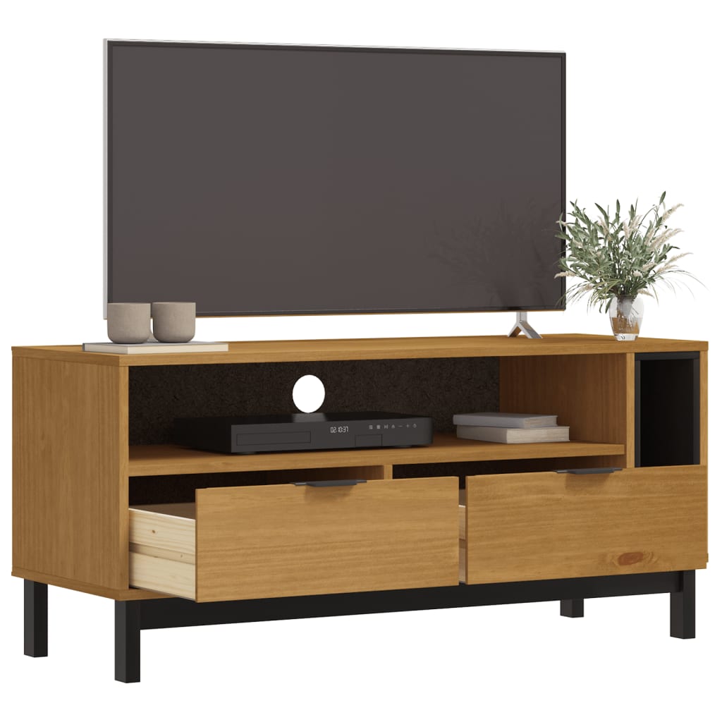 vidaXL Szafka pod TV FLAM, 110x40x50 cm, lite drewno sosnowe