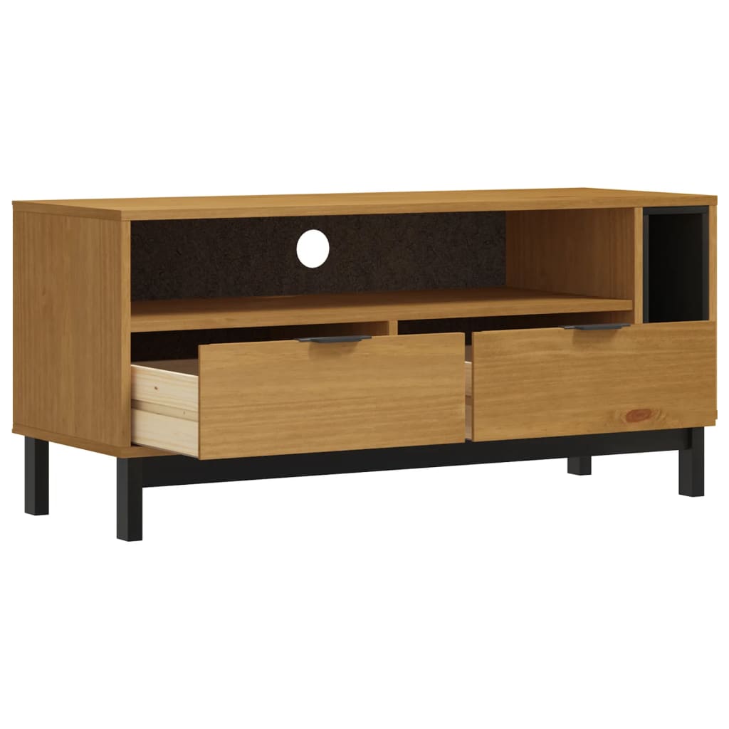vidaXL Szafka pod TV FLAM, 110x40x50 cm, lite drewno sosnowe