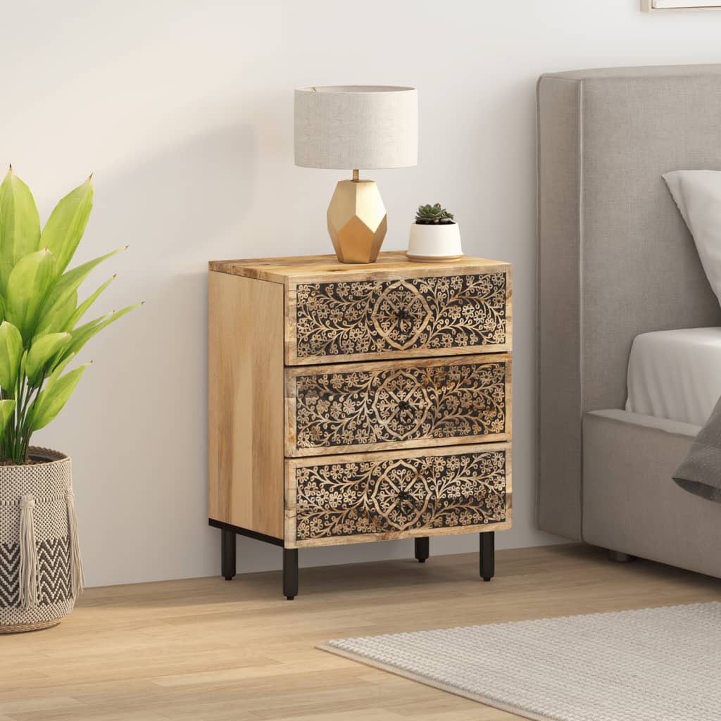 vidaXL Szafka nocna, 50x33x60 cm, lite drewno mango