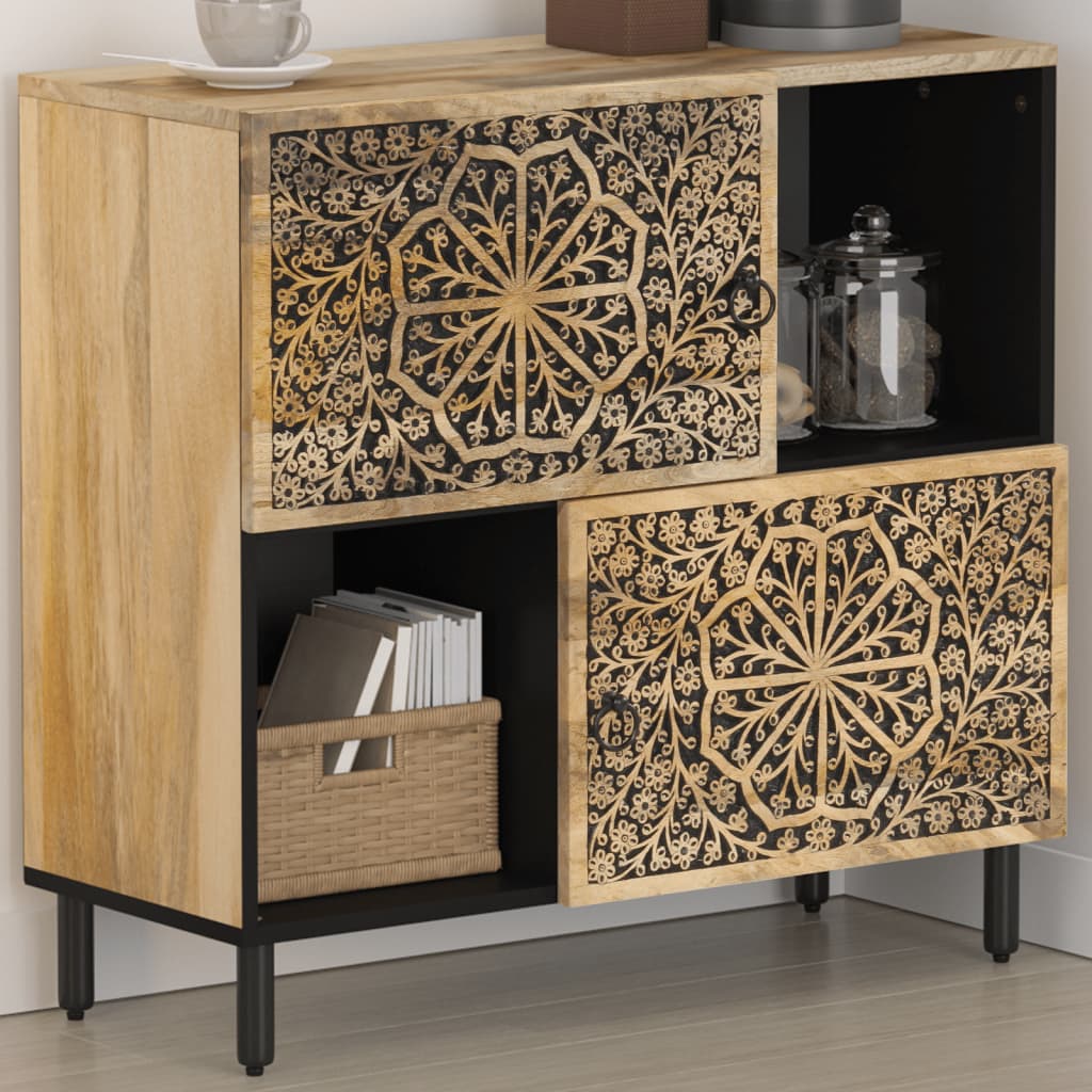 vidaXL Szafka, 80x33x75 cm, lite drewno mango