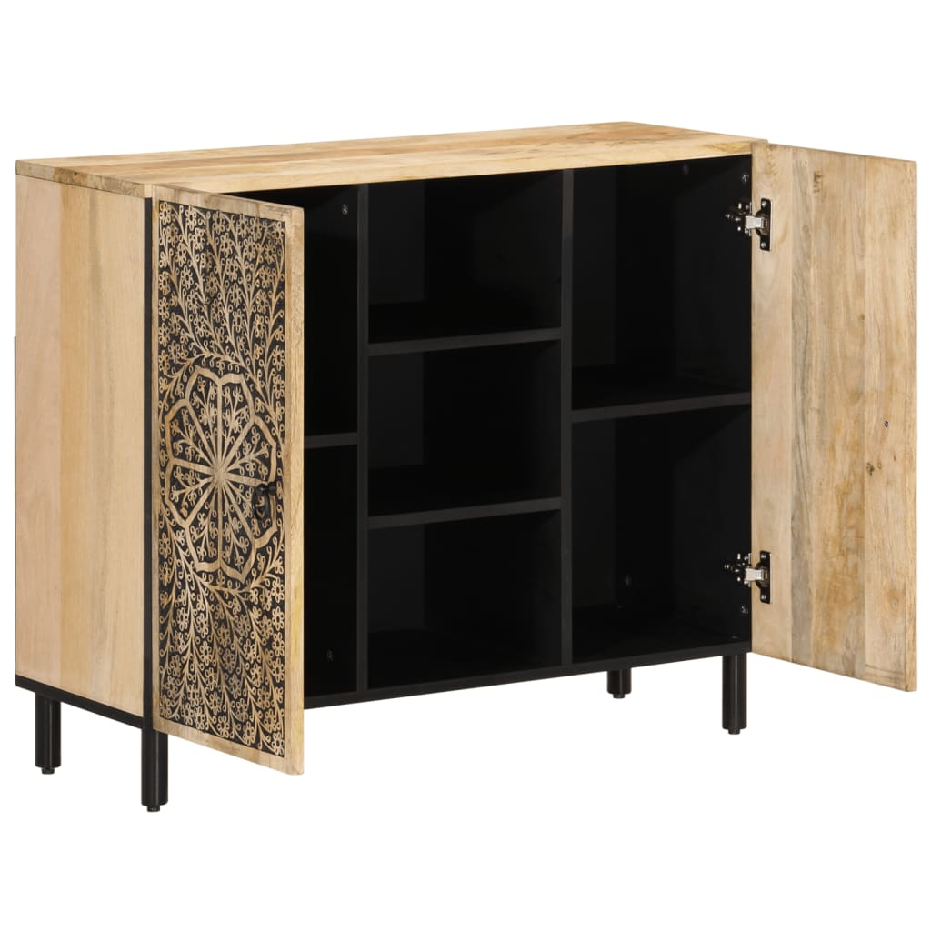vidaXL Szafka, 90x33x75 cm, lite drewno mango