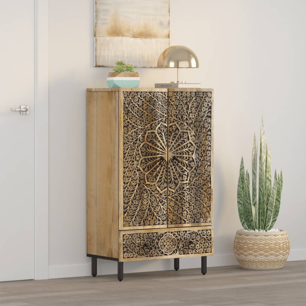 vidaXL Komoda, 60x33x100 cm, lite drewno mango
