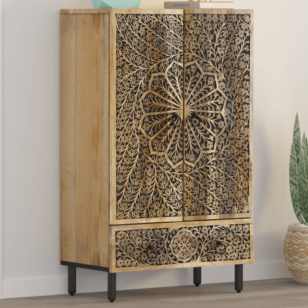 vidaXL Komoda, 60x33x100 cm, lite drewno mango