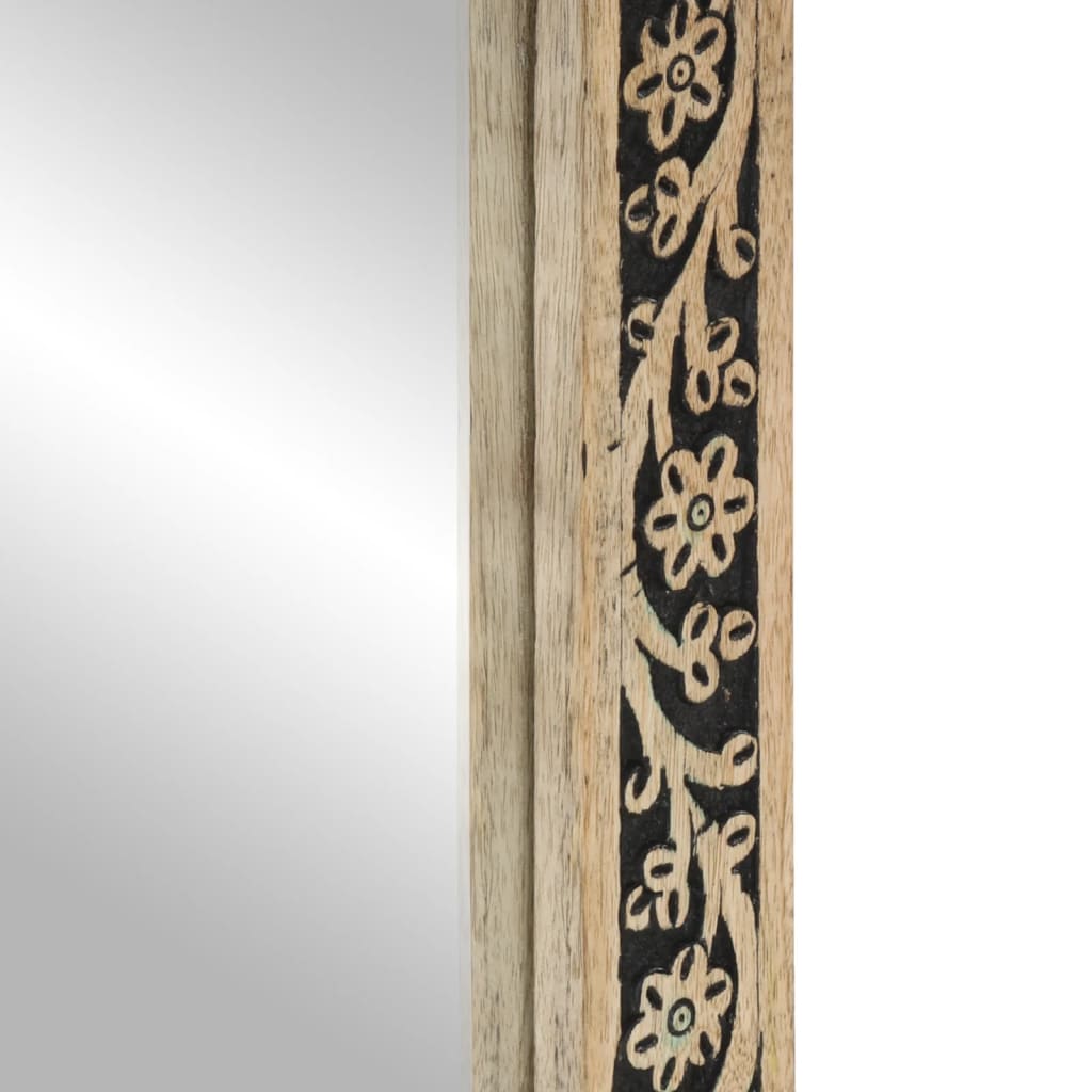 vidaXL Lustro łazienkowe, 50x70x2,5 cm, lite drewno mango i szkło