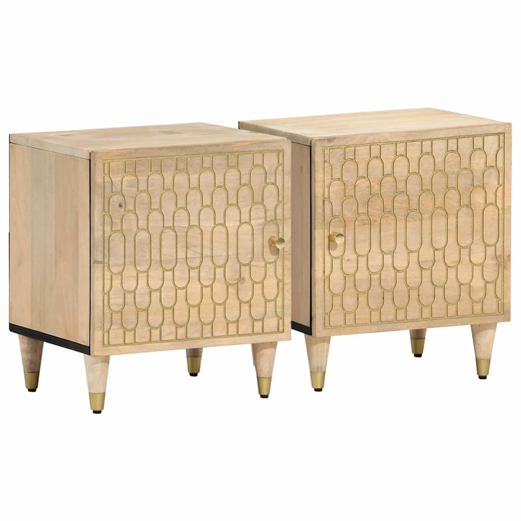 vidaXL Szafki nocne, 2 szt., 40x33x46 cm, lite drewno mango