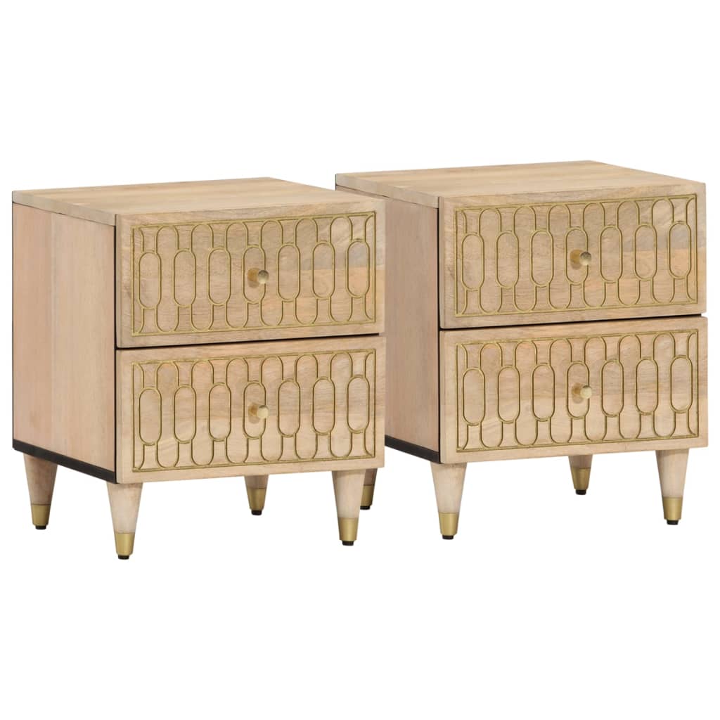 vidaXL Szafki nocne, 2 szt., 40x33x46 cm, lite drewno mango