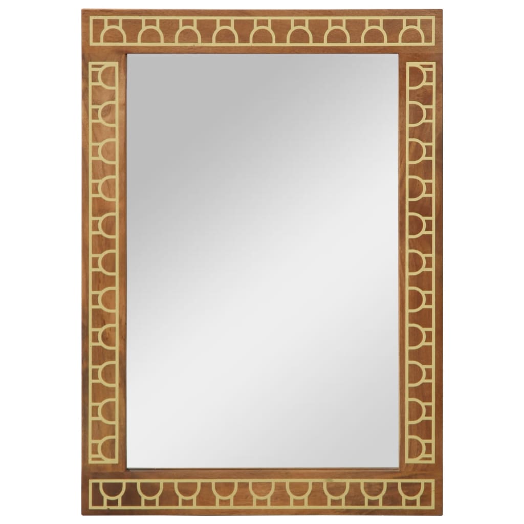 vidaXL Lustro łazienkowe, 50x70x2,5 cm, lite drewno mango i szkło