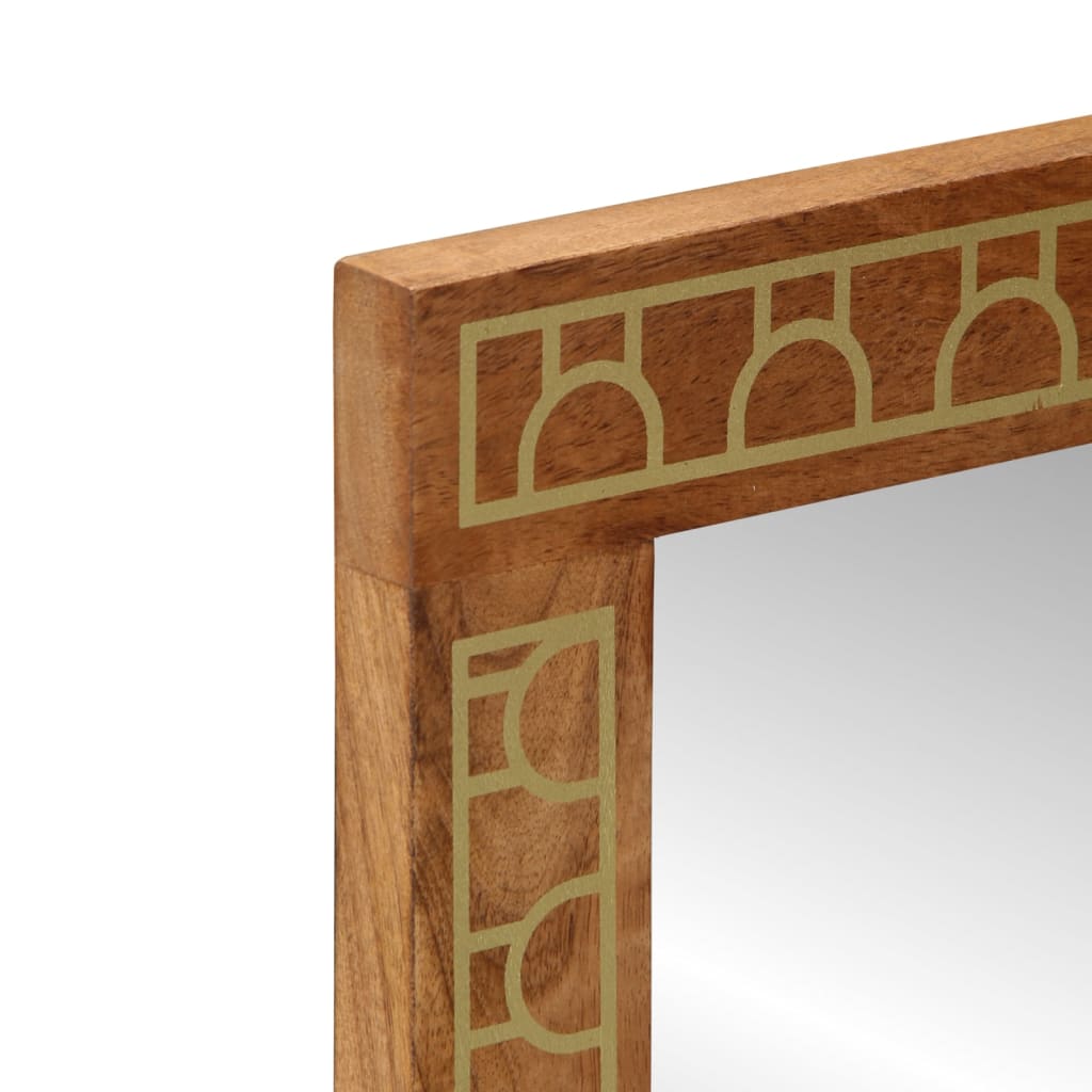 vidaXL Lustro łazienkowe, 50x70x2,5 cm, lite drewno mango i szkło