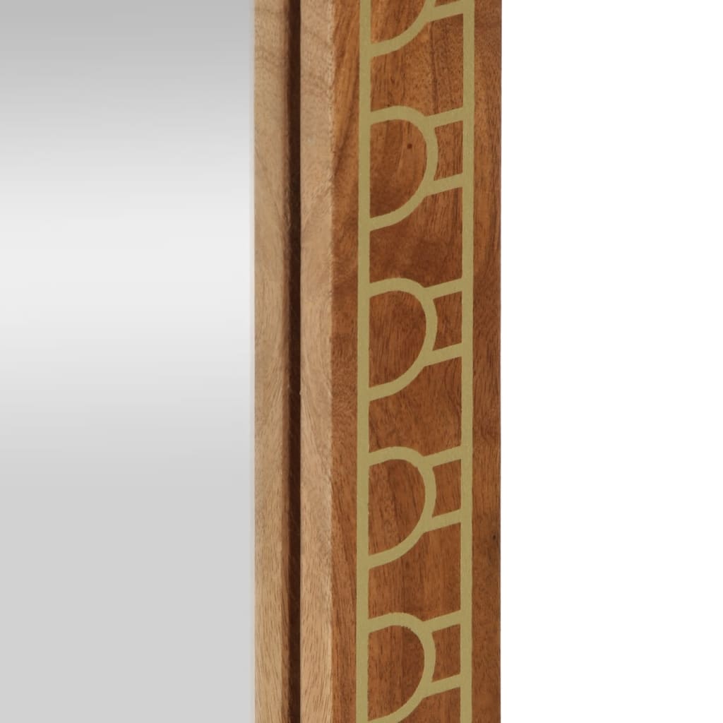 vidaXL Lustro łazienkowe, 50x70x2,5 cm, lite drewno mango i szkło