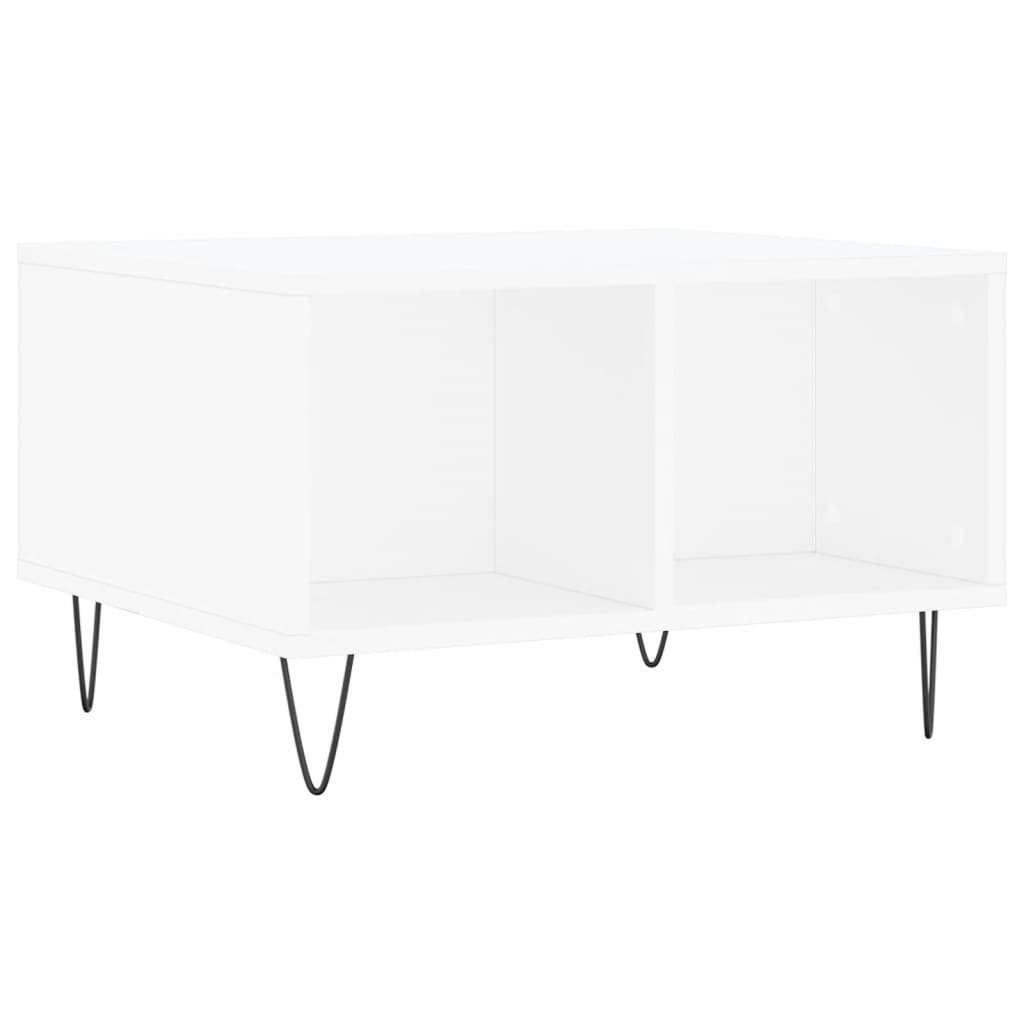 vidaXL Stolik kawowy, biały 60x50x36,5 cm, materiał drewnopochodny