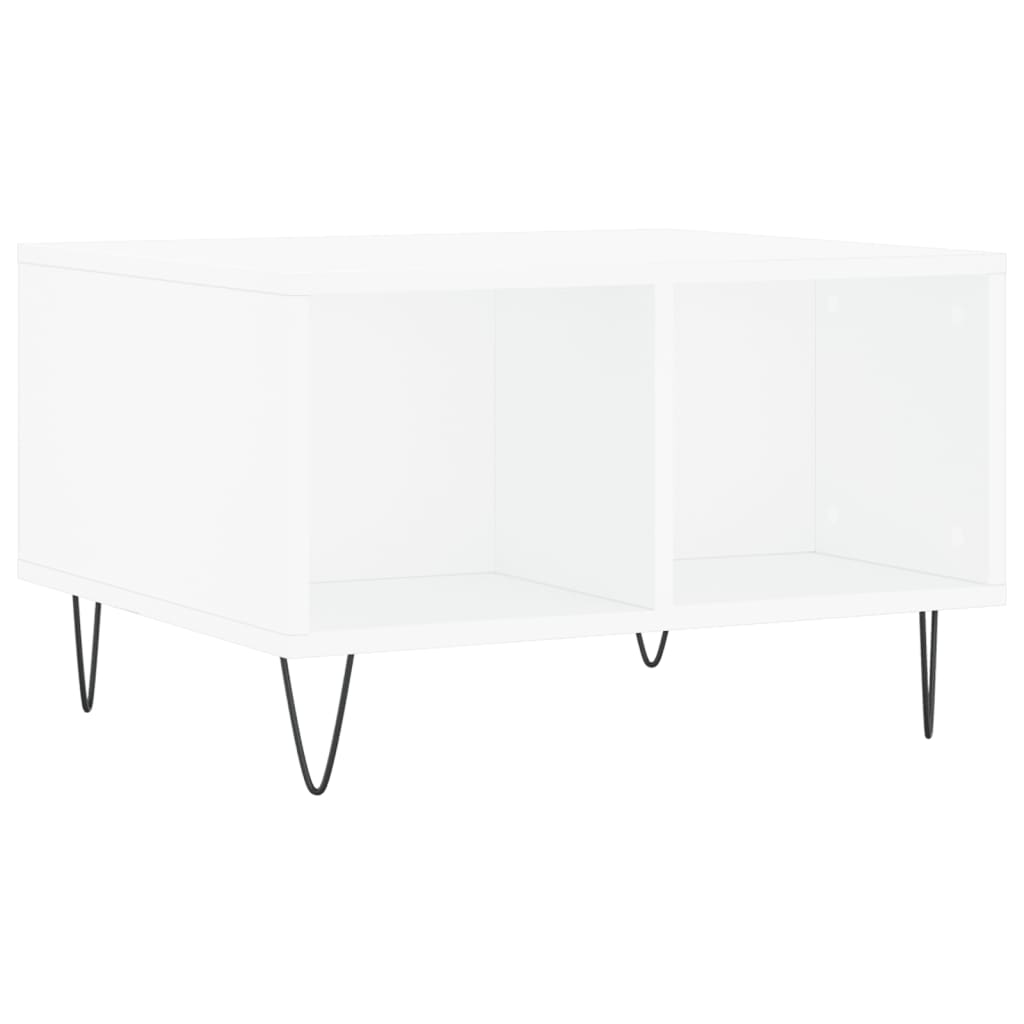 vidaXL Stolik kawowy, biały 60x50x36,5 cm, materiał drewnopochodny